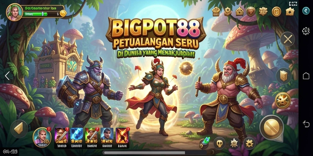 Tampilan dinamis dari gameplay seru BIGPOT88 dengan berbagai misi petualangan.