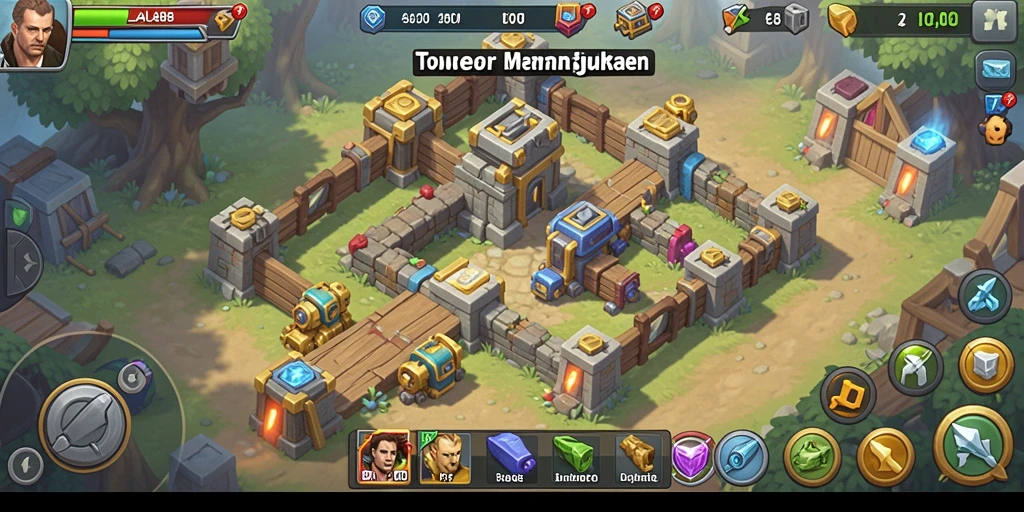 Screenshot utama BOLA88 menampilkan pertarungan menara yang mendebarkan.