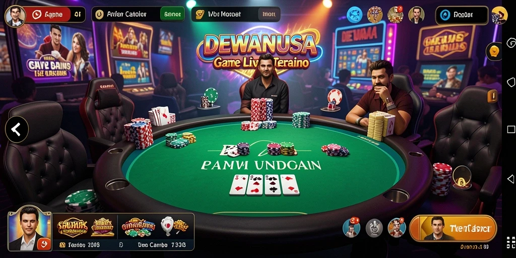Screenshot dari gameplay Live Casino DEWANUSA yang menampilkan suasana bermain yang interaktif.