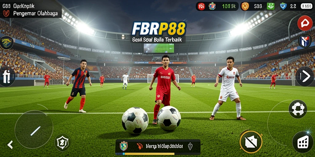 Tampilan aksi seru dalam gameplay sepak bola FBRP88.