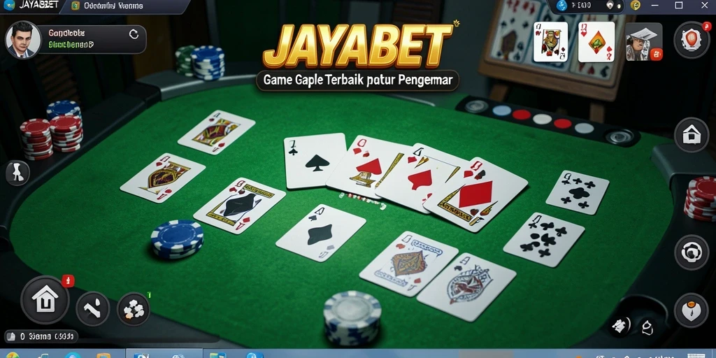 Tampilan gameplay seru dalam JAYABET yang dikhususkan untuk Gaple.