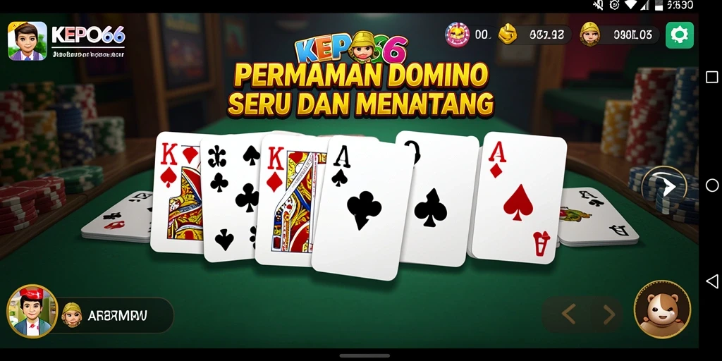 Tangkapan layar yang menunjukkan aksi seru dalam permainan Domino.