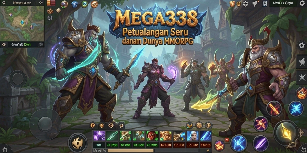 Screenshot gameplay MEGA338 menampilkan aksi pertempuran seru di dunia MMORPG.