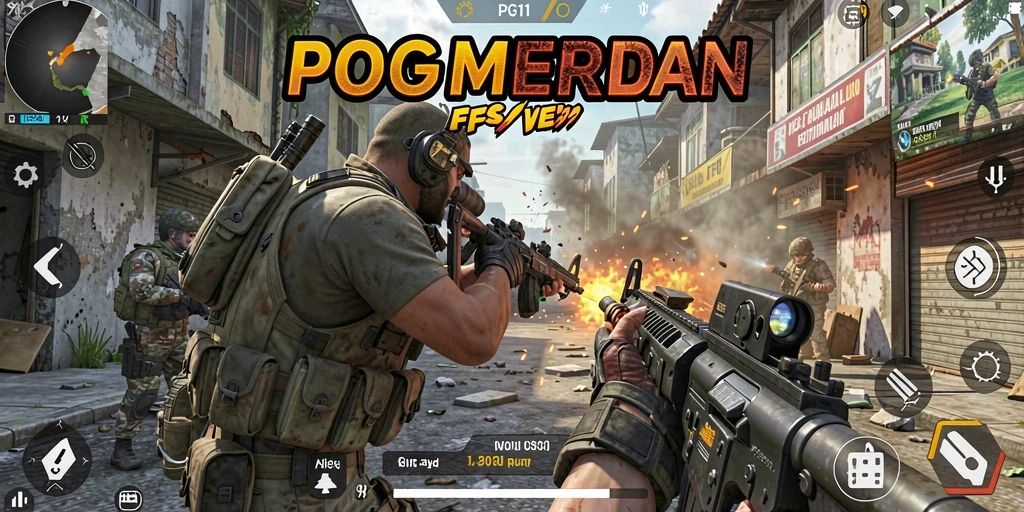 Skrinsut gameplay PG11 menampilkan aksi pertempuran FPS menegangkan.