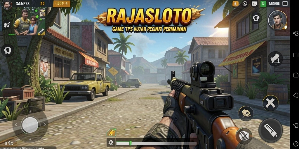 Screenshot utama RAJASLOTO menampilkan aksi seru dalam permainan TPS.