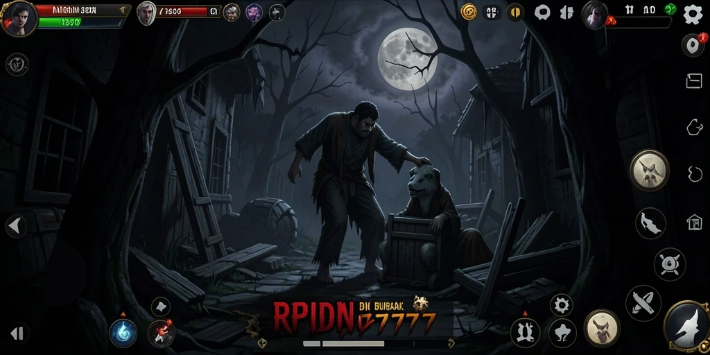 Tangkapan layar gameplay RPIDN777 menampilkan suasana horror yang mencekam.