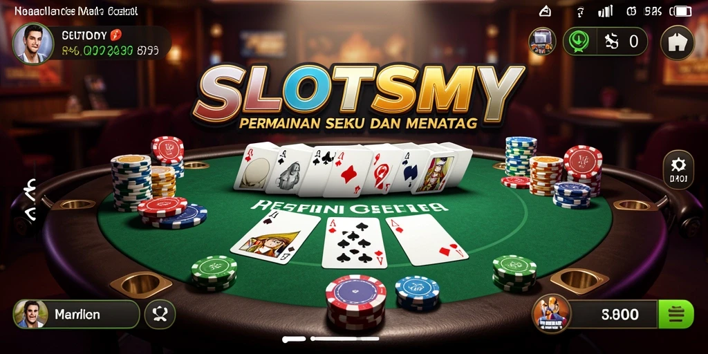 Tangkapan layar gameplay SLOTSMY yang menampilkan pertempuran Poker yang mendebarkan.