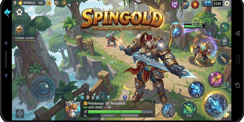 Tampilan permainan SPINGOLD yang menakjubkan dalam dunia MMORPG.