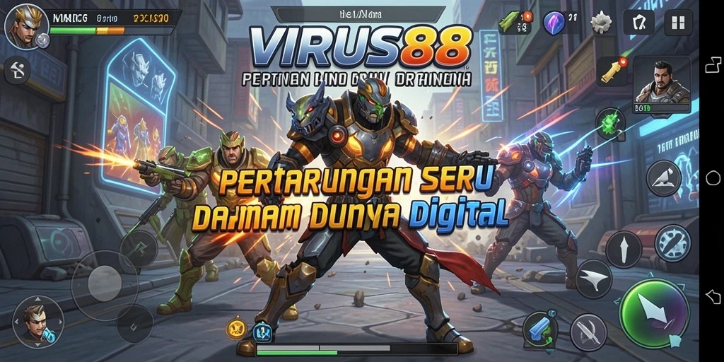 Screenshot dari gameplay <strong>VIRUS88</strong> menampilkan aksi pertarungan yang seru.
